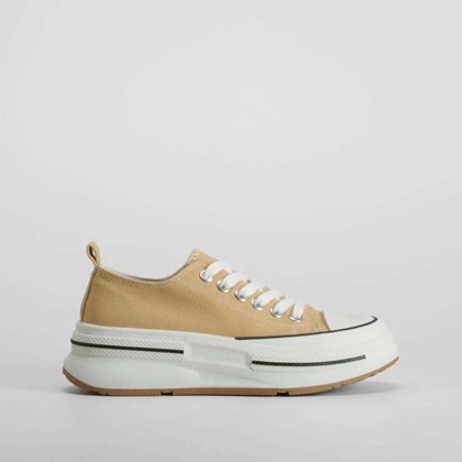 Zapatilla lona plataforma amarillo NYC