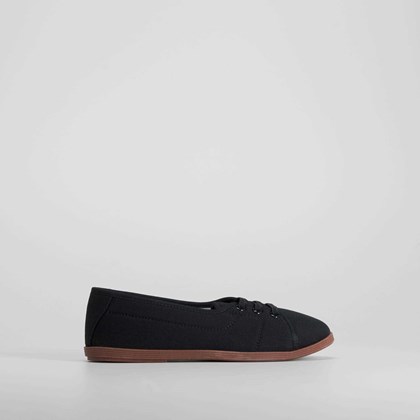 Zapatilla lona con cordón negra COCONUT