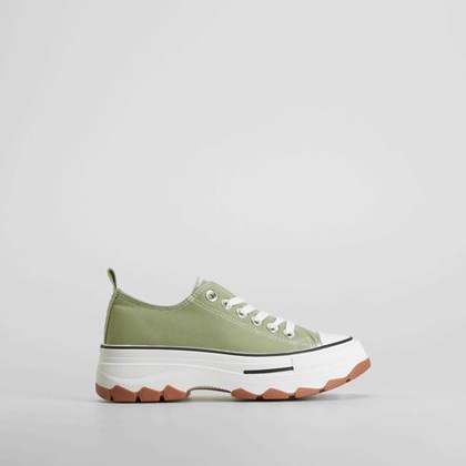 Zapatilla lona deportiva verde NYC