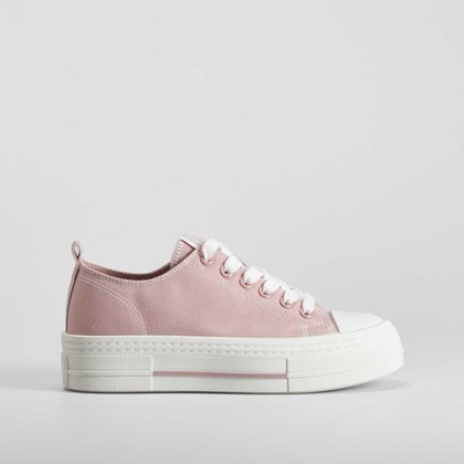Zapatilla lona reciclada plataforma rosa NYC