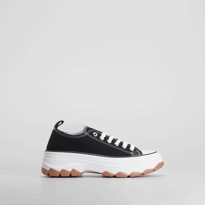 Zapatilla lona baja chunky negra NYC