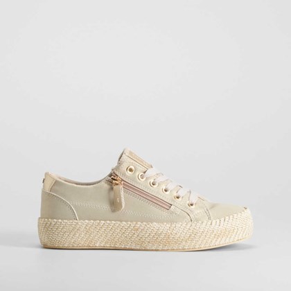 Zapatilla lona yute casual oro COMFEET