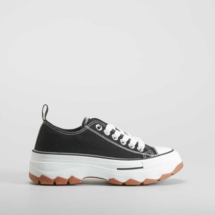 Zapatilla lona chunky negra NYC