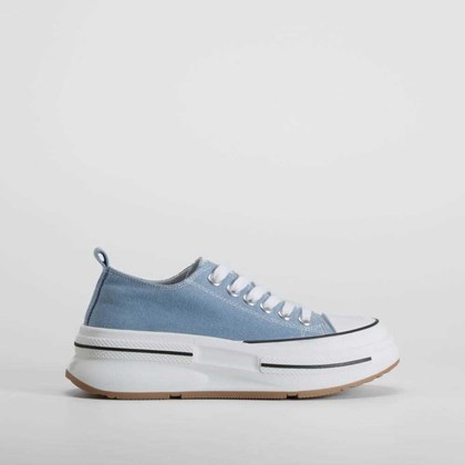 Zapatilla lona plataforma azul NYC