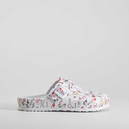 Zueco enfermera estampado blanco BEPPI