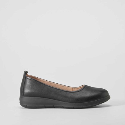 Bailarina confort negra piel COMFEET