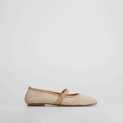 Bailarina calada en rafia beige FOSCO