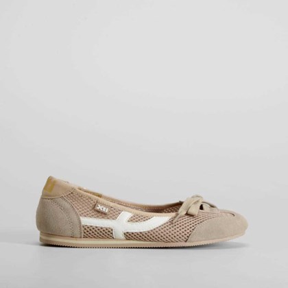Bailarina rejilla con lazo beige XTI