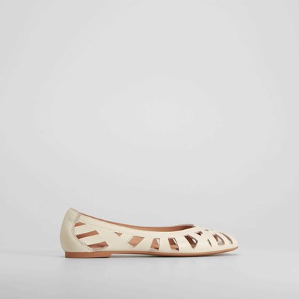 Bailarina troquelada piel blanca FOSCO