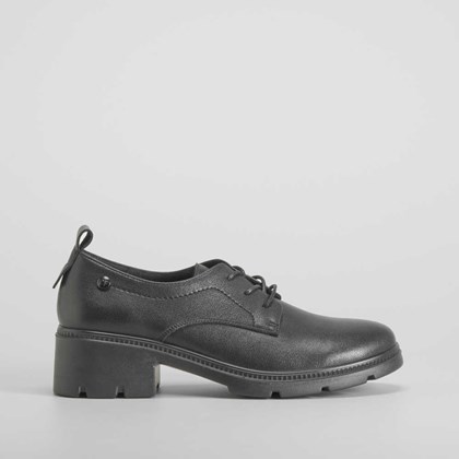 Zapato blucher tacón piel negro COMFEET