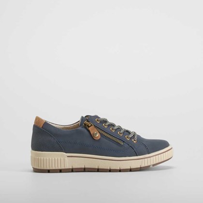 Blucher cremallera en azul marino SENDA ROAD