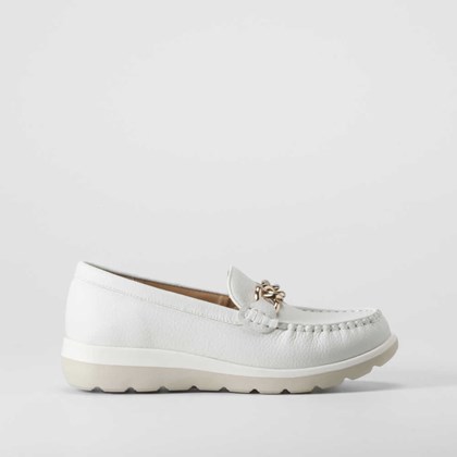Mocasín confort cadena blanco COMFEET