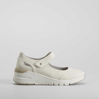 Merceditas cuña piel hielo COMFEET