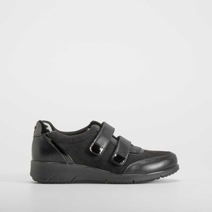 Zapato doble velcro negro COMFEET