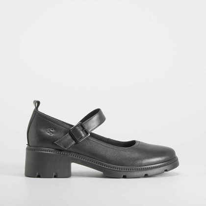Zapato pulsera de tacón piel negro COMFEET