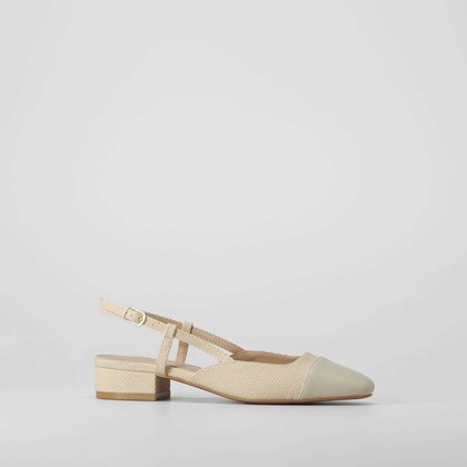 Zapato destalonado tacón bajo beige PICCOLA PIU