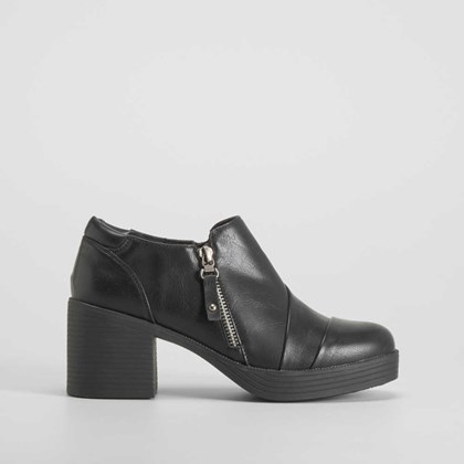 Zapato tacón cremallera negra SENDA ROAD