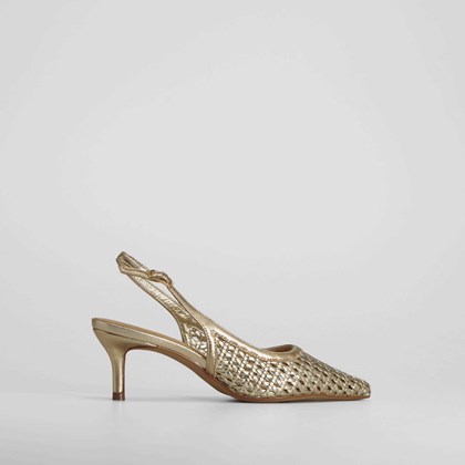 Zapato tacón destalonado trenzado beige FOSCO