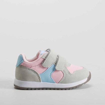 Deportiva retro running gris y rosa BACHE