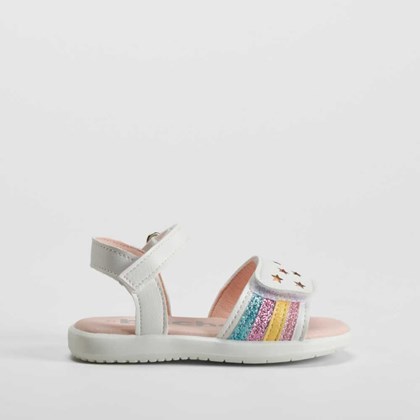 Sandalia estrellas multicolor bebé blanca BACHE