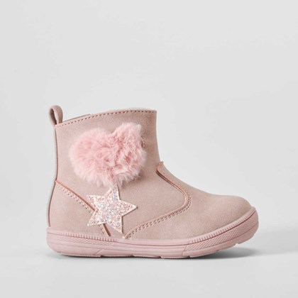 Botín pompon bebé rosa BACHE
