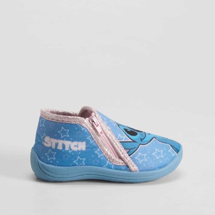 Zapatilla casa bebé estrellas azul STITCH