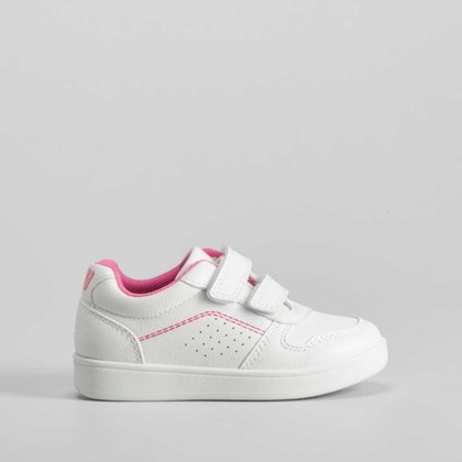 Deportiva con velcro bebé blanca y rosa UTWO