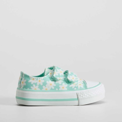 Zapatilla de lona margaritas bebé verde BACHE