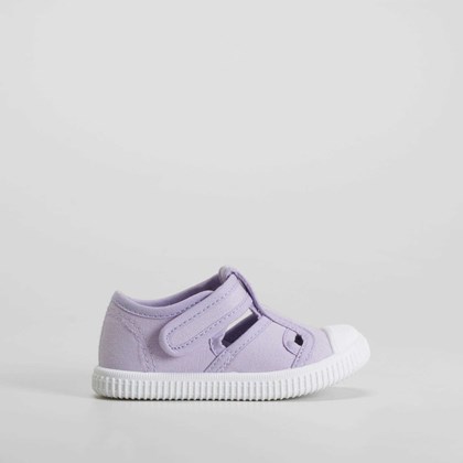 Zapatilla lona cangrejera bebé morada BACHE