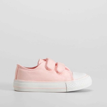 Zapatilla lona rosa doble velcro BACHE