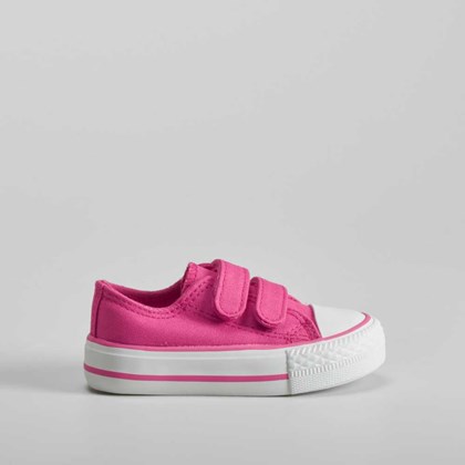 Zapatilla lona velcro bebé color fucsia BACHE