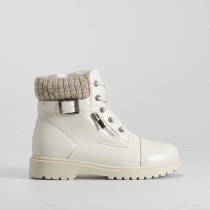 Botín cuello lana beige OH GIRL