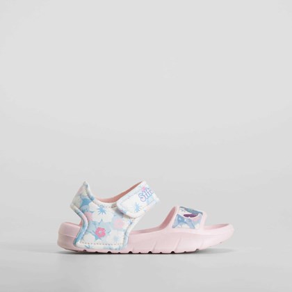 Chancla velcro floral rosa STITCH