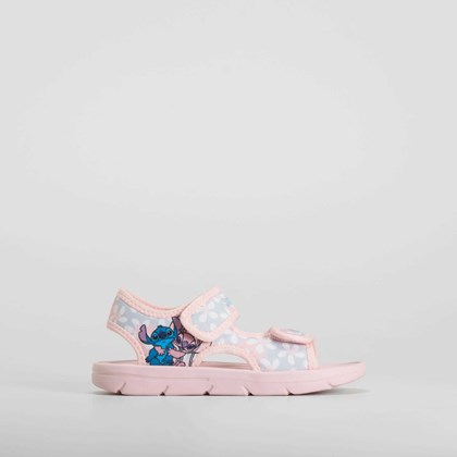 Chancla velcro estampada rosa STITCH