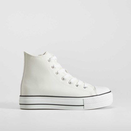 Deportiva alta plataforma juvenil blanca OH GIRL