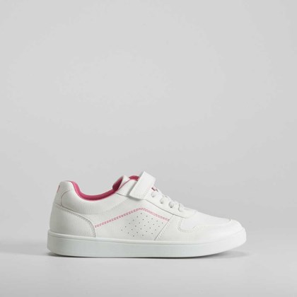 Deportiva con velcro blanca y rosa UTWO