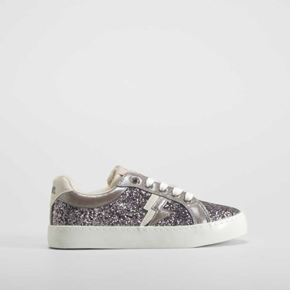 Deportiva casual gris y brillo OH GIRL