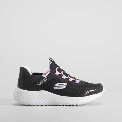 Deportiva slip ins bounder lavanda negra SKECHERS