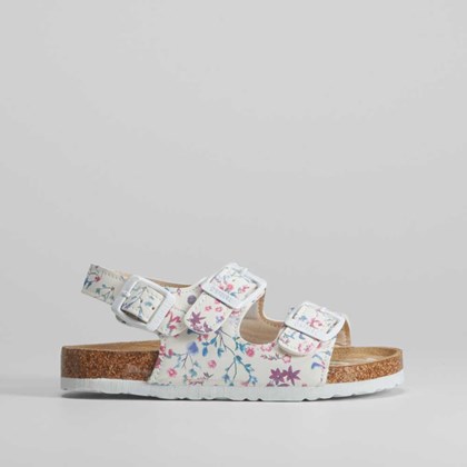 Sandalia bio blanca con flores OH GIRL