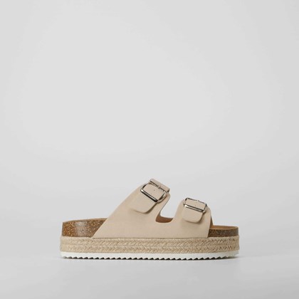 Sandalia bio plataforma hebillas beige OH GIRL!