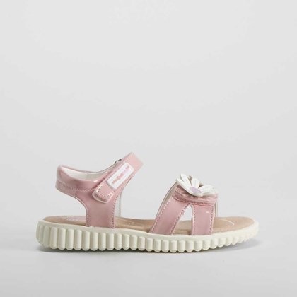 Sandalia de pala con flores rosa COMFEET