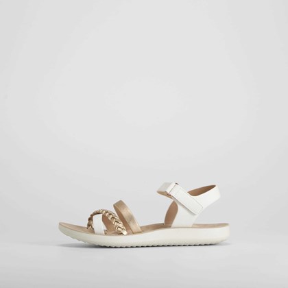 Sandalia tiras trenzadas beige COMFEET
