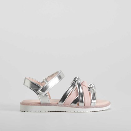 Sandalia nudos infantil de plata OH GIRL