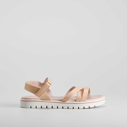 Sandalia de tiras velcro rosa OH GIRL