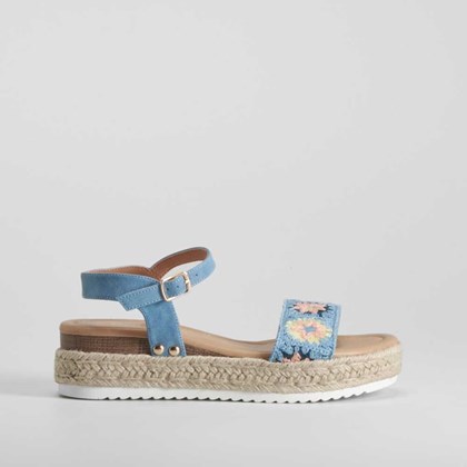 Sandalia plataforma yute azul OH GIRL