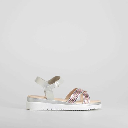 Sandalia tiras cruzada plata OH GIRL!