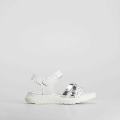 Sandalia plana tiras cruzadas blanca XTI