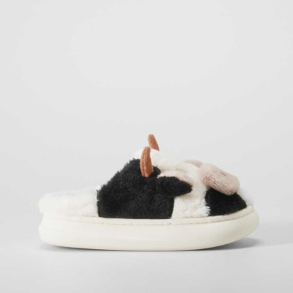 Zapatilla abierta vaca infantil blanca OLYNE