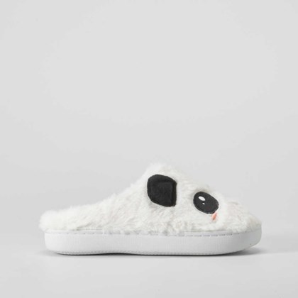 Zapatilla casa oso panda blanca OLYNE
