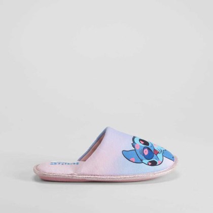 Zapatilla casa rosa y azul STITCH